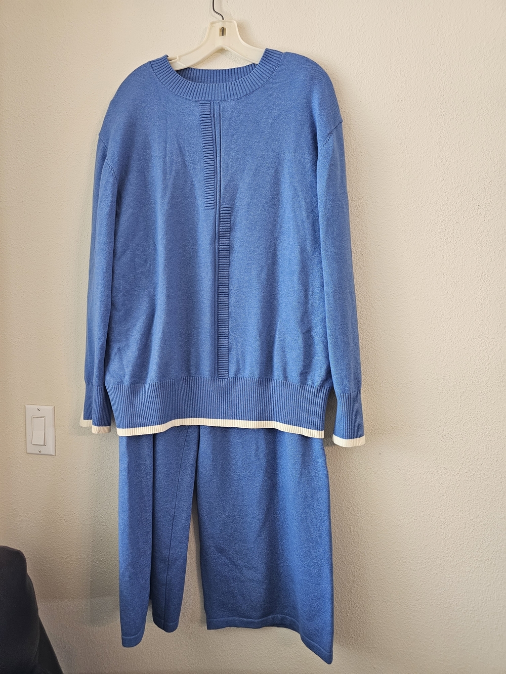 Blue Women's Knit Sweater Set